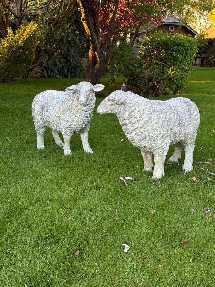 TWO ORNAMENTAL SHEEP, MID-20TH CENTURY