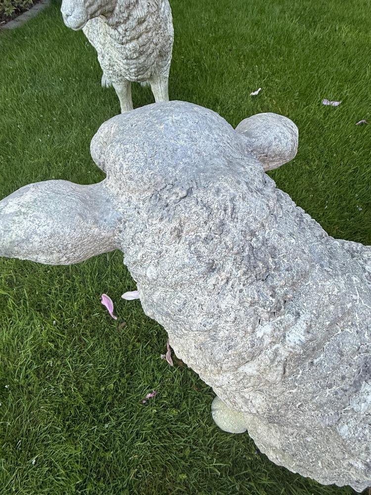 TWO ORNAMENTAL SHEEP, MID-20TH CENTURY