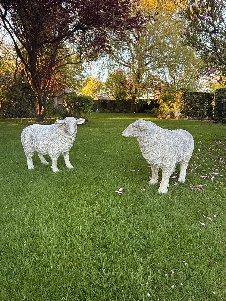 TWO ORNAMENTAL SHEEP, MID-20TH CENTURY