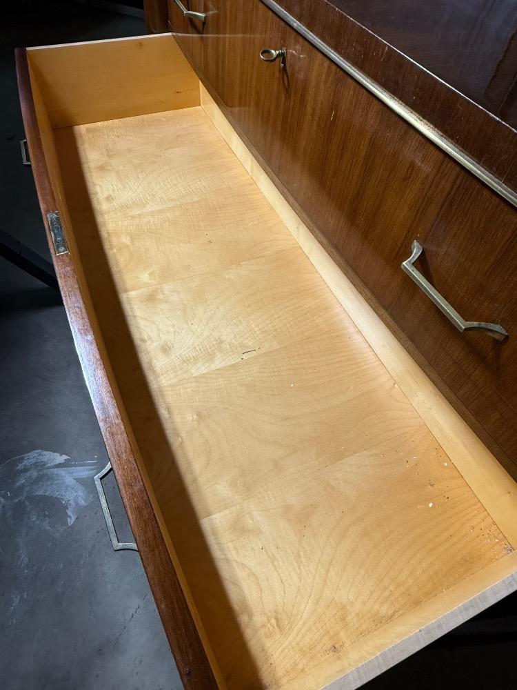 WALNUT CHEST BY DE COENE, MID-20TH CENTURY