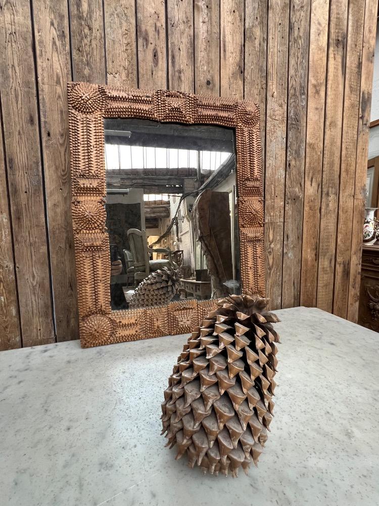 Wooden mirror, early 20th century 