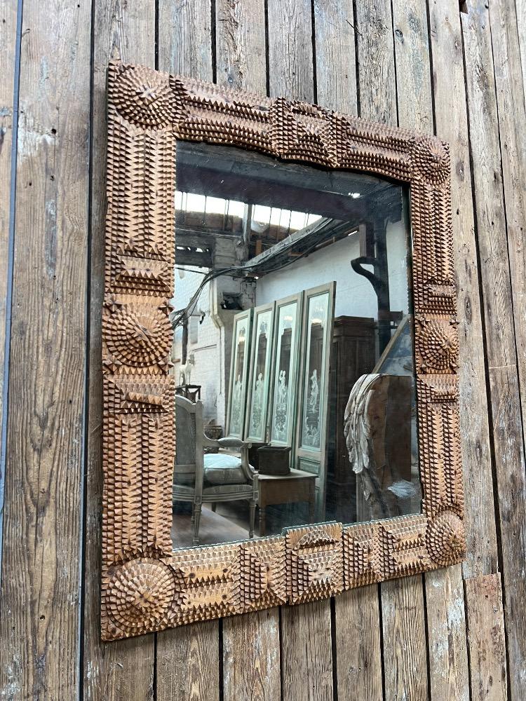 Wooden mirror, early 20th century 
