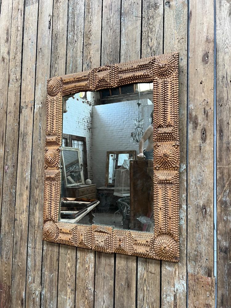 Wooden mirror, early 20th century 