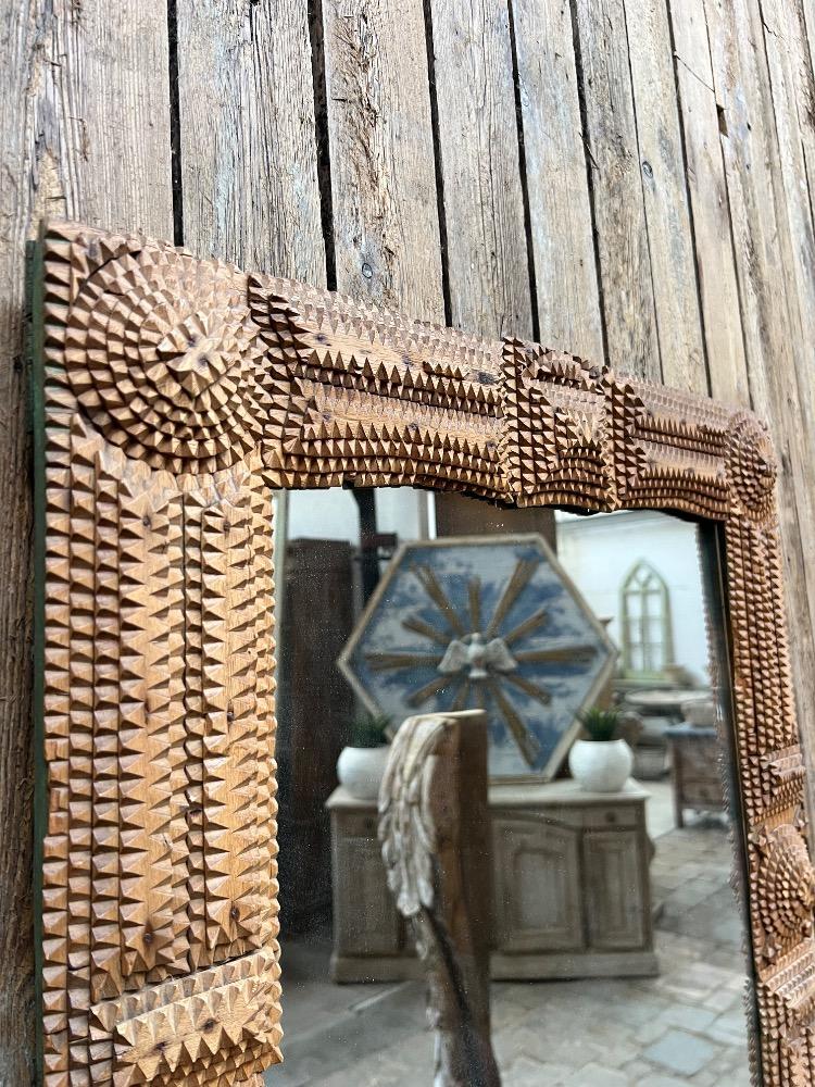 Wooden mirror, early 20th century 