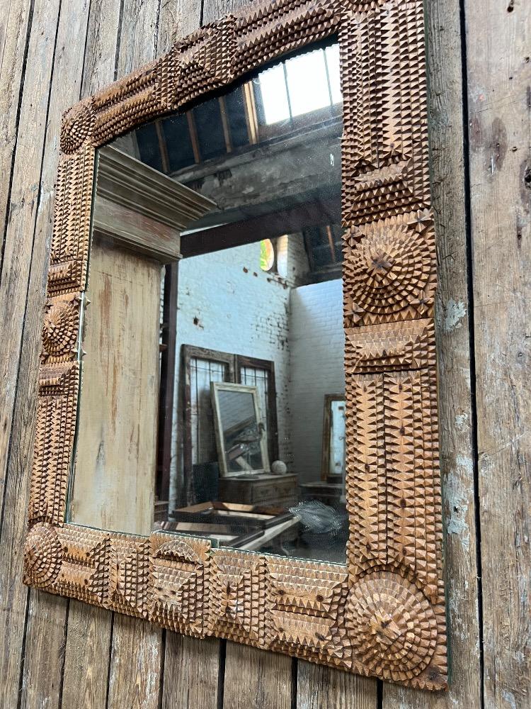 Wooden mirror, early 20th century 