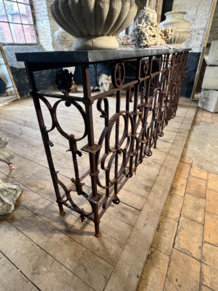 Wrought iron console, early 20th century 