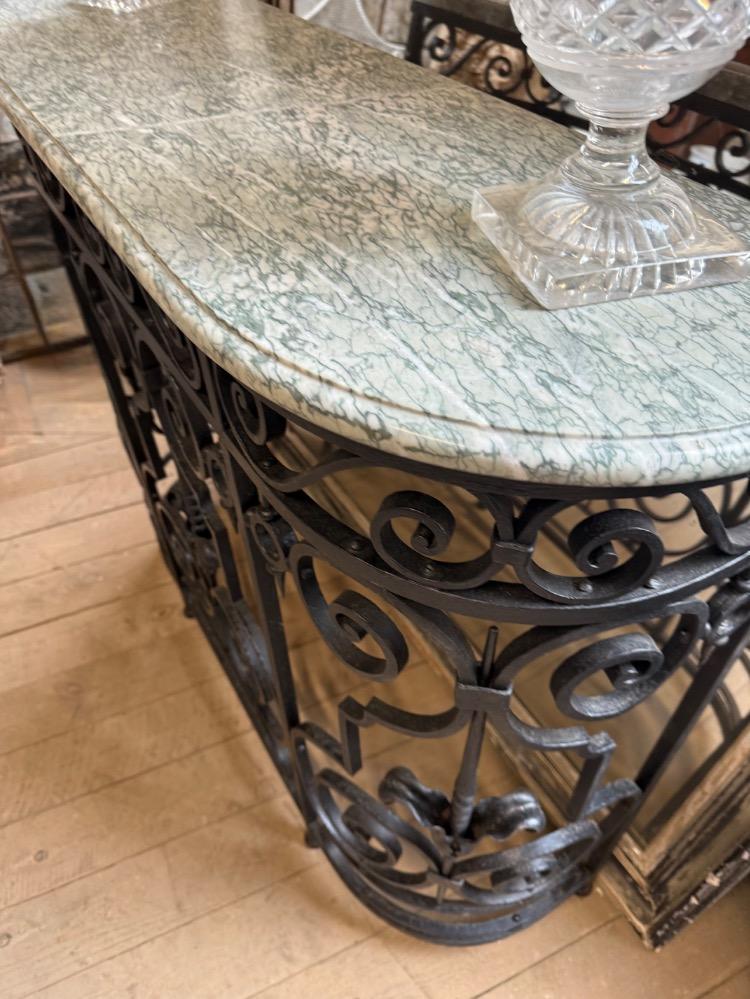 WROUGHT IRON CONSOLE, MID-20th CENTURY